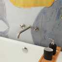 Wall Mount Tub Filler,Two Cross Handle Bathtub Faucet,Extra Long Spout Reach with High Water Flow,Brass Rough in Valve Included,Nickel Brushed