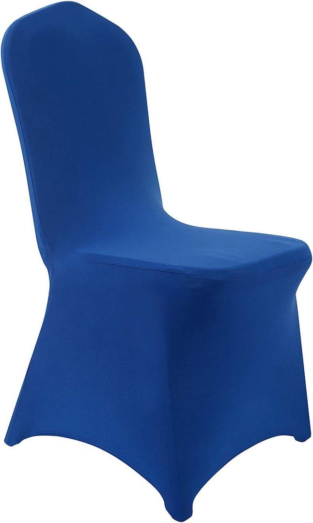 Peomeise 12pcs Stretch Spandex Chair Cover for Wedding Party Dining Banquet Event (Royal Blue, 12)