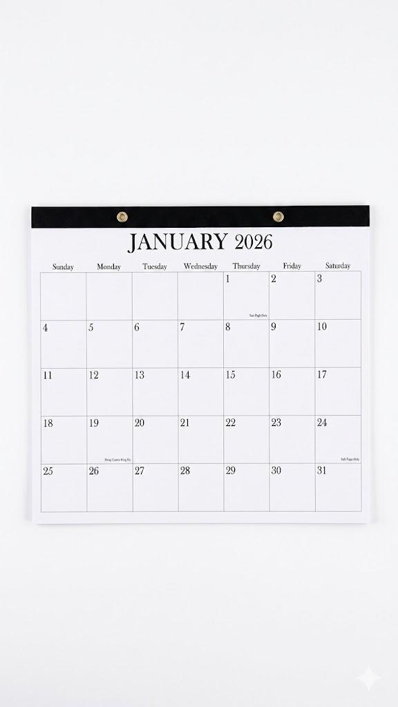2026 Plain Calender