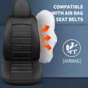 Seat Covers, Car Seat Covers Front Seats, Leather 3D Foam Back Support Car Seat Cover, Air Mesh Automotive Seat Covers, Airbag Compatible, Universal Fit Most Cars Vans Trucks SUVs (2PCS,N6)