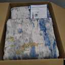 Washable Area Rugs 5'x7' Non-Slip Modern Abstract Soft for Living Room Entryway Bedroom Nursery, Print Pattern, Grey Blue Gold/Golden