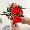 Kesoto 50pcs Red Roses Buds Artificial Flowers Bulk, 1.6" Small Silk Fake Roses Flower Heads for Decoration, Crafts, Wedding Centerpieces Bridal Shower Party Home Decor