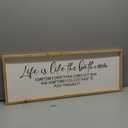 FZMHASLWW Humorous Motivational Bathroom Wall Decor 32"12" Life Is Like The Bathroom Sign Funny Inspirational Quote for Farmhouse Toilet Restroom Large Modern Wood Framed Wall Hanging Art (Wood)