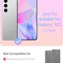 for Samsung Galaxy S23 Case with Ring, Glitter Bling Phone Cover with Stand & Lanyard, Women Girls Luxury Rhinestone Sparkle Protective Case for Galaxy S23, Clear Pink