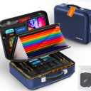 Fireproof Document Box with Lock, 5200F Fireproof Water Resistant Hard Case File Organizer Safe Box for Important Documents, Certificates, Laptop, Passports (Blue)