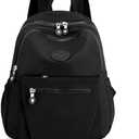 Tanweibago Mini Nylon Women Backpacks,11L Small Ladies backpacks Casual Lightweight Women Shopping Travel Daypack (Black)