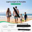 JEAREY 6.5ft Sun Shade Umbrellas, Portable Umbrella with Stand, Lightweight Sun Protection Free Standing Sport Umbrella for Outdoor Sports, Camping, Fishing, Patio, Beach, Black