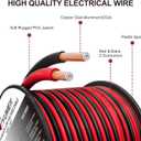 TYUMEN 18 Gauge Wire 100FT, 18/2 AWG Red Black Hookup Electrical Wire LED Strips Extension Cord 12V/24V DC Cable, 18AWG 2 Conductors Flexible Wire for LED Ribbon Lamp Tape Lighting