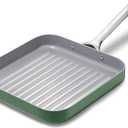Caraway Square Grill Pan - 11 Grill Pan - Non-Stick Ceramic Coated - Non Toxic, PTFE & PFOA Free - Oven Safe & Compatible with All Stovetops - Sage