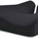 Cushion Lab Patented Pressure Relief Seat Cushion for Long Sitting Hours on Office & Home Chair - Extra-Dense Memory Foam for Soft Support. Car Pad for Hip, Tailbone, Coccyx, Sciatica - Black