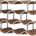 4-Tier Wine Rack Countertop, 14 Bottles Wooden Wine Holder Inserts for Cabinet, Freestanding Wine Shelf Storage Organizer for Bar or Pantry