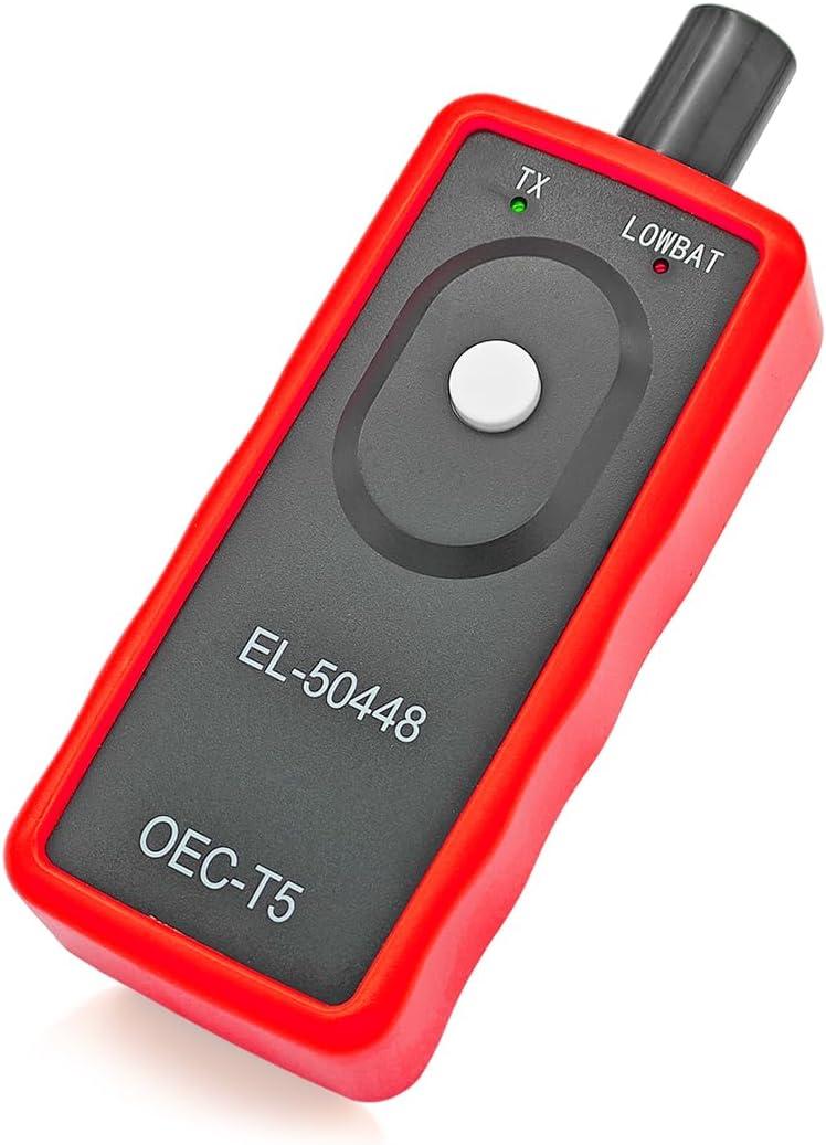 AICEL TPMS Relearn Tool for Car Tire Sensor, EL-50448 Tire Pressure Monitor Sensor Activation Reset Tool OEC-T5, System Programming Training for Most Series Vehicles (Red)