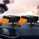 Baquler 2 Pcs 12v 150w Car Heater for Vehicle Plugs into Cigarette Lighter with 360 Rotatable Base, 2 in 1 Portable Winter Windshield Defroster Electric Defogger Warmer for Car Suv Universal(Black)