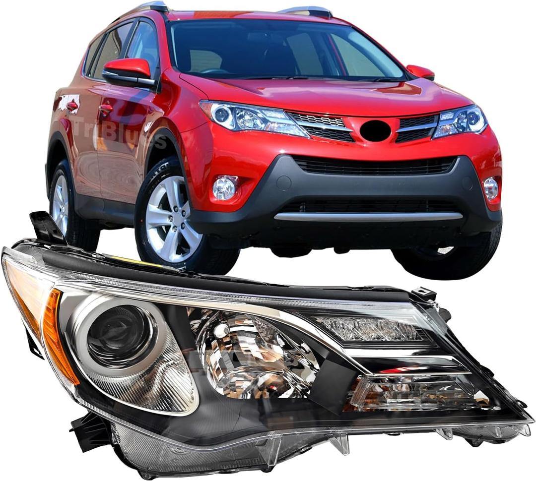 Headlights Replacement for Toyota RAV4 2013-2015, Headlight Clear Lens Right Passenger Side Front Head Light Headlamp Replacement for Toyota RAV4 2013 2014 2015
