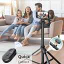 71''/180cm Extendable Phone Tripod Aluminum, Portable Stand for Video Recording, Travel Tripod for iPhone/Cell Phone/Camera Video Light, Compatible with Smartphones, DSLR