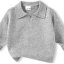 YOUNGER STAR Toddler Boy Girl Sweater Baby Fall Shirt Pullover Long Sleeve Knitted Sweatshirt Winter Warm Clothes (18-24 Months, Grey)