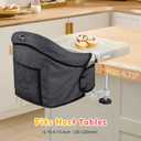 Hook On High Chair with Removable Tray for Babies 6-36 Months | Secure & Portable Foldable Travel High Chair | Clip On Baby Feeding Seat with Non-Slip Aluminum Clamp, Washable Cover & Carry Bag(Black)
