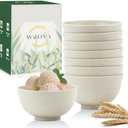 Wrova Wheat Straw Dessert Bowls 10Oz Set Of 7 - Unbreakable Snack Bowls For Kids - Mini Bowls For Ice Cream,Snack And Fruits - Microwave & Dishwasher Safe Appetizer Bowl Sets - Beige