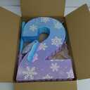 Halloscume 20 Inch Purple Blue Snowflake Number Piñata Wonderland Snowflake Piñata Large Fairy Tale Snowflake Piñata with Stick Blindfold Confetti for Christmas Winter Birthday Party Supply(Two)