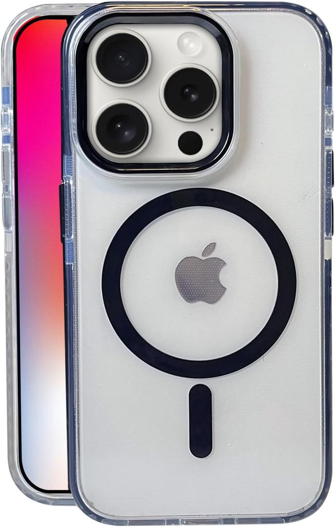 for iPhone 14 Pro Max Case,MagSafe Compatible,Matte Soft Slim Shockproof Cover,Anti-Fingerprint,Anti-Yellowing,Anti-Scratch Back,Magnetic Phone Case for Women,Girl,Cute,Girly,Clear