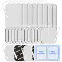 DOMAS 24 Pack 2x2&2x4 TENS Pads with Pad Holder, for TENS 7000, 30 Uses, Latex-Free, TENS Unit Electrode Replacement Pads Compatible with AUVON Etekcity & Other 2 mm Pin TENS Units