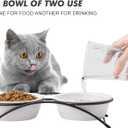 Cat & Dog Bowls - Ceramic Elevated Pet Raised Cat Food Bowls, 12 Ounce, Dishwasher Safe