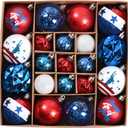 DecorbyHannah 4th of July Tree Decorations,21ct Memorial Day Ornaments for Tree Patriotic Red White Blue Decorations Shatterproof Hanging Ornaments for Independence Day,Flag Day,USA 250th Holiday