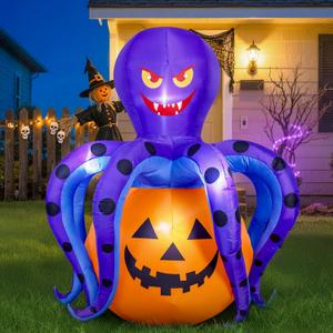 Garma 6.2 FT Halloween Inflatables Decorations Outdoor - Octopus Pumpkin Blow Ups Yard Decoration with Built-in LEDs for Halloween Party Outdoor & Indoor Yard Garden Lawn Decor