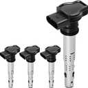 YHTAUTO Set of 4 Ignition Coil Packs Replacement for Audi A3 2006-2013, A4 2005-2016, A5 2010-2014, Q5 RS5 TT Quattro, Volkswagen Beetle Golf Jetta, Passat Eos GTI, Replace C1627