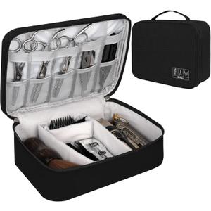 Barber Tools Bag Barber Case Hair Tools Travel Bag Clipper Guard Holder for Clippers and Supplies Hair Cutting Scissors Storage Bag Portable Clipper Storage Holder Organizer for Hair Cutting (Black) (Single-layer)