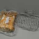 2pcs Air Fryer Rack Set with 100pcs Parchment Paper Compatible with Ninja Foodi DZ201, DZ401, 304 Stainless Steel Toast Dehydrator Racks Air Fryer Paper Liners (4)