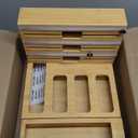 9 IN 1 Bamboo Foil and Plastic Wrap Organizer for Kitchen Drawer, Plastic Bag Organizer Organization and Storage, Food Storage Bag Organizer with Labels for Quart Gallon Snack Sandwich Bag (Natural)