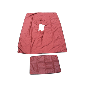 Bbq Grill Cover, 98" x 62", Utensil Cover, 31" x 20.5", Red with Black Trim