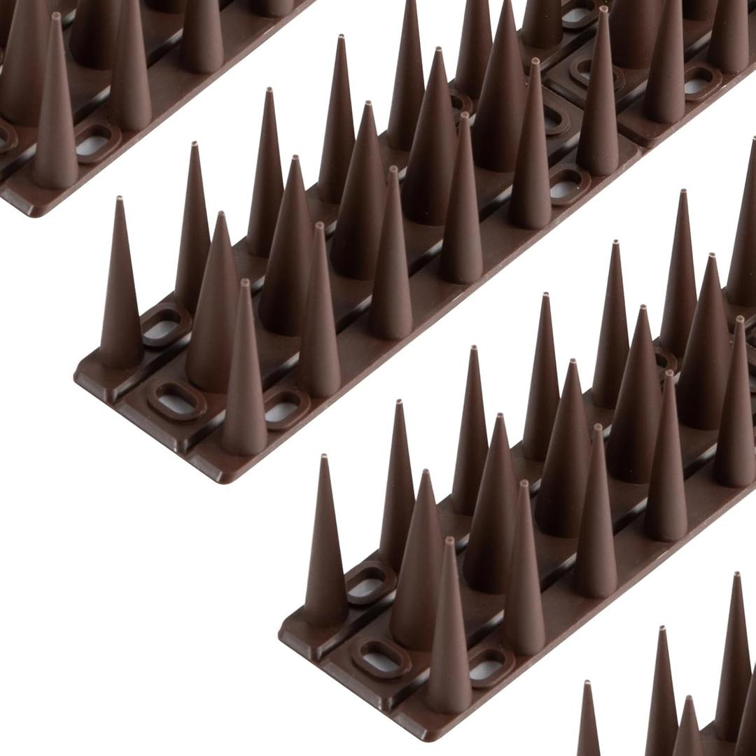 OFFO Bird Spikes, Keep Birds Pigeon Woodpecker Away Device Outdoor, Covers 14.7 Feet(4.5m), Brown