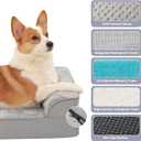 Rainmr Orthopedic Dog Bed for Small and Medium Dogs, Memory Foam Pet Bed with Washable Removable Cover, Nonskid Bottom, Waterproof, for Indoor, Outdoor, Crate Car Use, 30x20x6 Inches, Light Grey