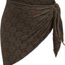 ZAFUL Sarong Coverups for Women Beach Vacation Fishnet See Thru Tie Side Bathing Suit Cover Up Mini Skirt