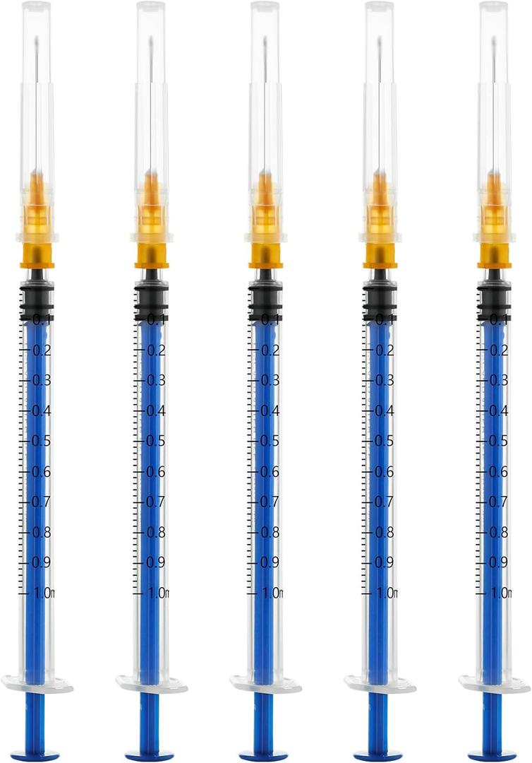 1ml Syringes , 1cc Luer Slip Disposable Syringes for Scientific Labs and Industrial Dispensing,Individually Wrapped, 20 Pack