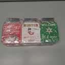 4 x 3PCS Reversible Thanksgiving Decor & Christmas Decorations Wooden Mason Jar, Winter & Fall Decorations for Home, Table, Fireplace Mantel, Shelf, Office Desk, Xmas Holiday Decorations