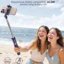 Vimose Phone Tripod & Selfie Stick with Remote, Portable, Lightweight for Video Recording Vlog, Extendable Travel Tripod Stand Compatible with iPhone Android, Purple, 62"
