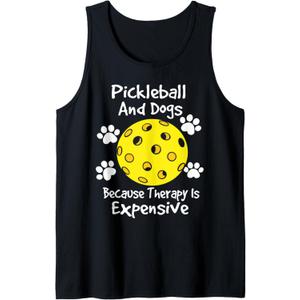 pickleball and dogs because therapy is expensive Dogs Lovers Tank Top