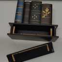 POWER UNICO FLOWER Vintage Book Pen Holder Retro Pen Desk Organizer with Drawer Wooden Fake Book Shaped Pencil Cup for Home Office Study Library (116)