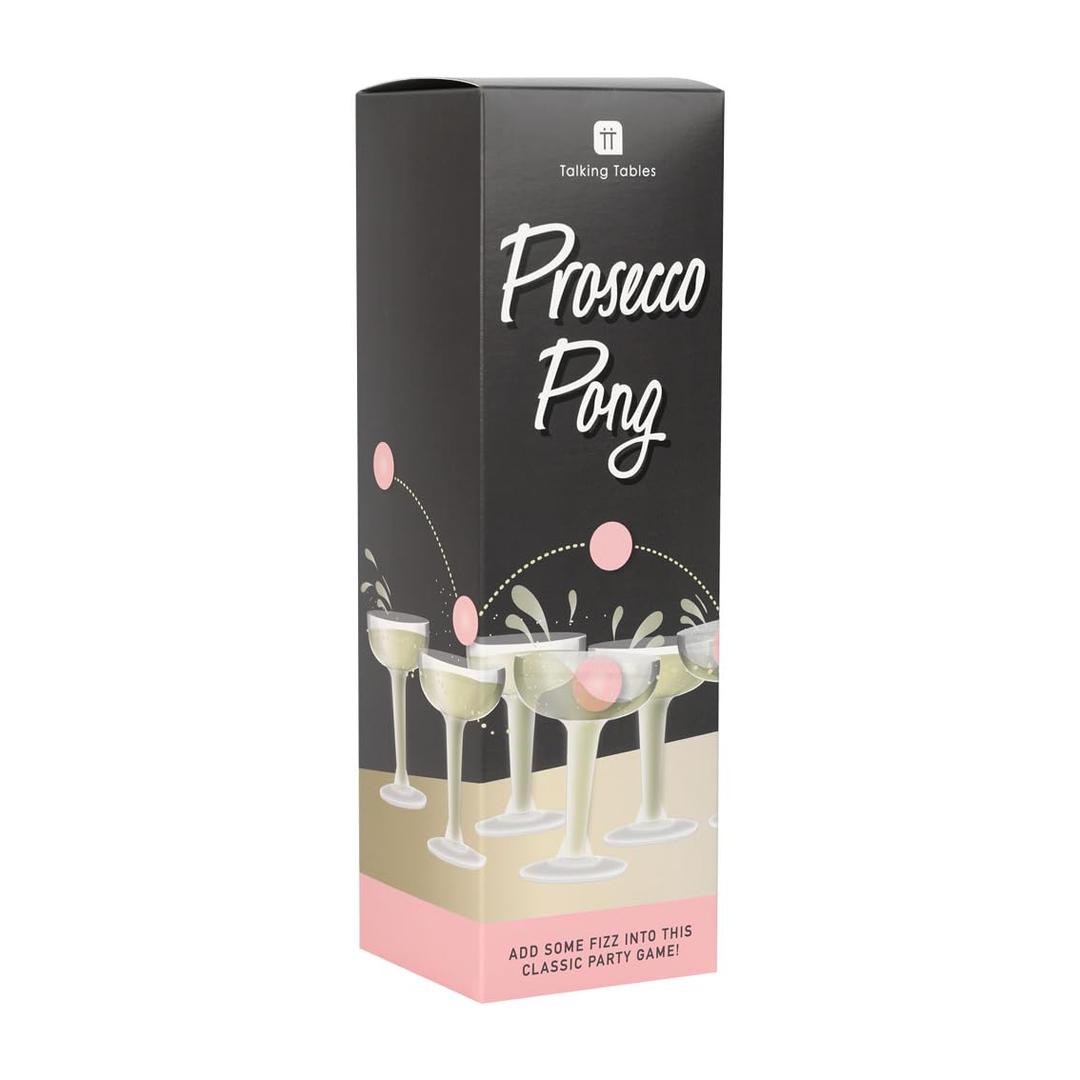 Talking Tables Prosecco Pong Drinking Party Game Includes Balls | Games for Bachelorette Party, Girls Night, Birthday, Bridal Shower, NYE, Christmas, 12 Glasses