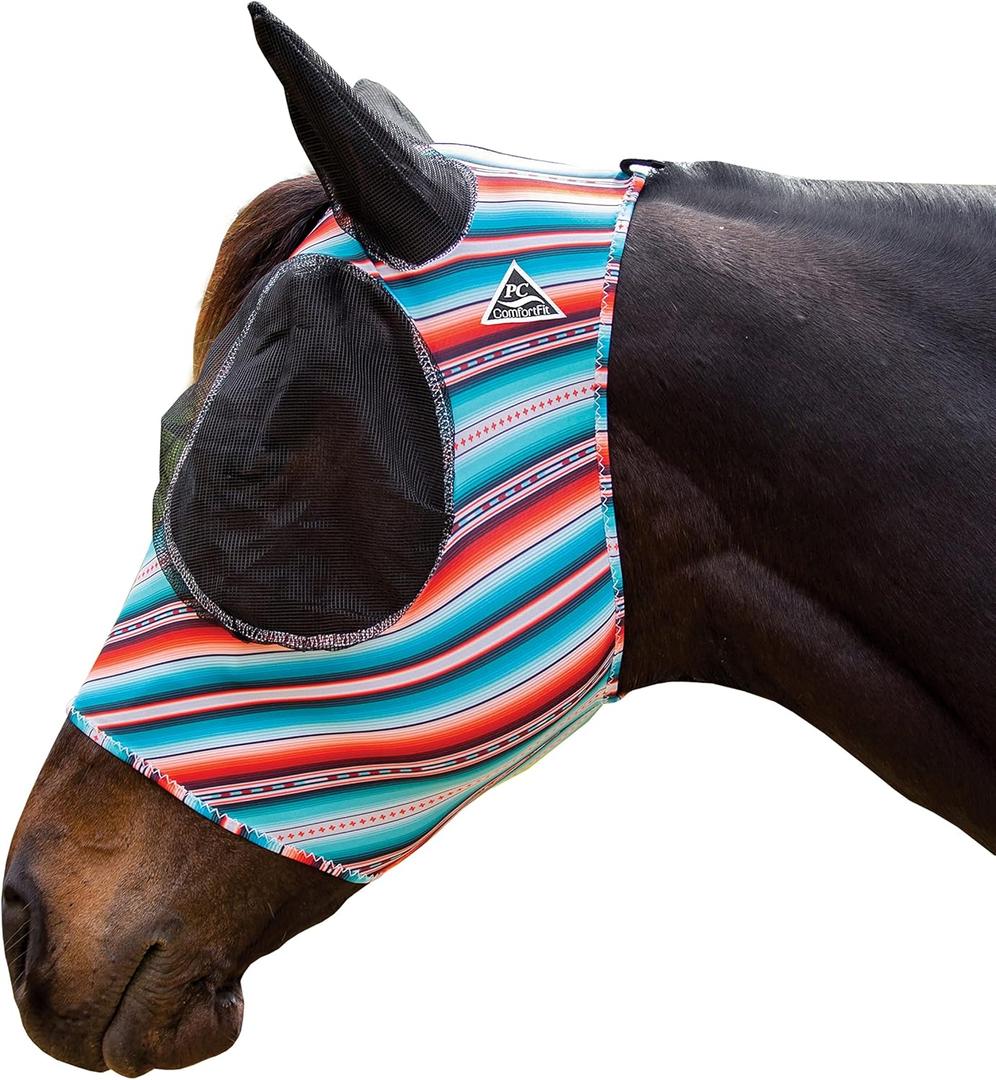 Professional's Choice Comfort-Fit Fly Mask | Smooth, Stretchy Material | Mesh Around the Eyes and Ears Allows for Clear Vision and Keeps Flies and Bugs Away
