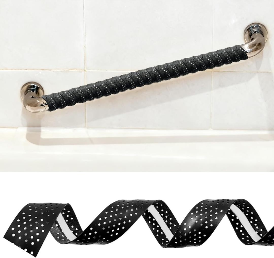 Grab Bars Non-Slip Tape for Bathtubs and Showers - Stainless Steel Bars Anti Slip Tape for Bathroom, Walls, Rail Handrail Covers for Seniors, Elderly, Handicap