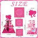 Zliisang 2-Piece Pink Princess Cupcake Stand - 3-Tiered Dessert Table Display with Pink Centerpieces for Girls' Birthday Parties & Baby Showers