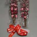 2 Pack 23 Valentines Day Wreaths for Front Door Valentines Teardrop Swag Artificial Red Pink Heart Shaped Berries Hanger with Ribbon Gift Farmhouse Hanging Decor for Outdoor Window Wall