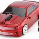 for Cl Racing Sports Car Mouse Wireless Mice Computer Laptop PC Optical Mouse (Red)