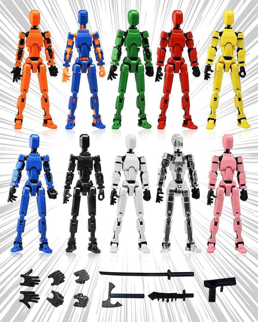 Assembly RequiredShoulder Armor Upgrade 10pcs Lucky 13 Action Figures, Dummy Titan 13 Action Figures, Multi-Jointed Movablewith 3 Hand-Shapes, 4 Weapons (10PCS)