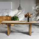 Dining Table for 6 Oak & Black  Modern Table for Kitchen or Office  72"W x 35.4"D x 29.9"H  Nook & Trove Utah