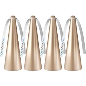 4 x Glovv Fly Fans for Tables, Bug Food Fan Outdoor Indoor Keep Flies Away, 4 Pack Portable Batteries Powered Picnic Table Top Spinner with Metal Hanger, Fly Repellent for Restaurant, Camping (Golden)